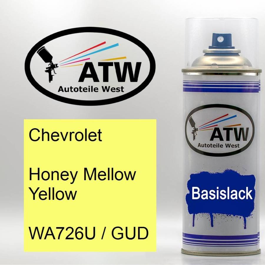 Chevrolet, Honey Mellow Yellow, WA726U / GUD: 400ml Sprühdose, von ATW Autoteile West.